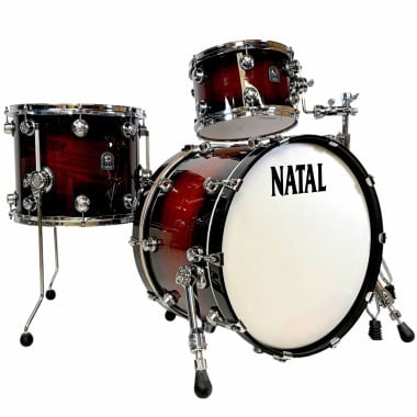 Natal Cafe Racer 20in 3-piece shell pack with red finish and chrome hardware.