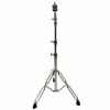 Straight cymbal stand for drum kit with adjustable height and sturdy tripod base.
