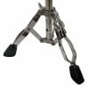 Mapex S400 snare stand with adjustable legs and rubber feet for stability.