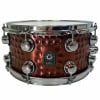 Hammered steel snare drum with chrome hardware and textured finish.