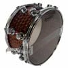 Hammered steel snare drum with chrome hardware and Evans head for professional drumming.