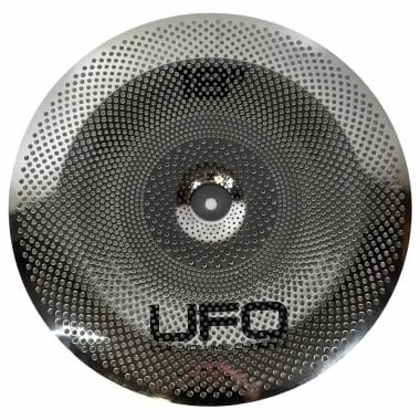 UFO 18-inch China cymbal with perforated design for drumming.