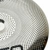 Close-up of a UFO 18-inch China cymbal with perforations for drum sound.