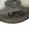 Close-up of UFO Low Volume 10in Splash Cymbal with perforations and logo.