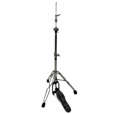 Gibraltar hi-hat stand with pedal and adjustable height for drumming.