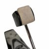 Close-up of a microphone used for drumming recordings.
