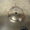 Close-up of Zildjian Planet Z 18in Crash Ride cymbal surface with detailed grooves.