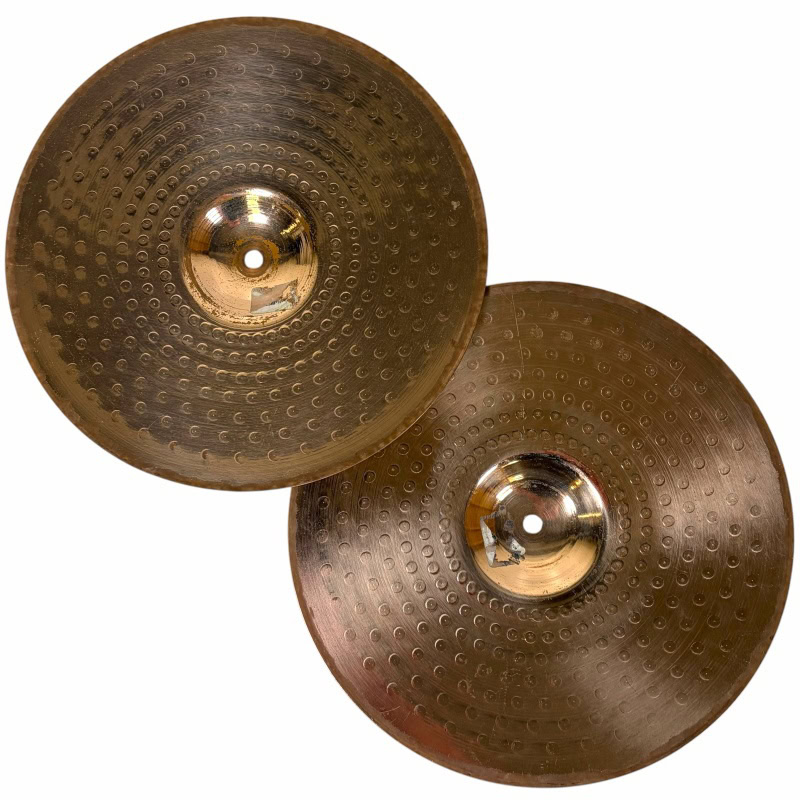 Pair of Zildjian ZBT 14-inch hi-hat cymbals for drumming.