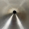 Close-up of a Zildjian 16-inch medium thin crash cymbal surface.
