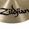Close-up of Zildjian logo on a 16-inch medium thin crash cymbal.