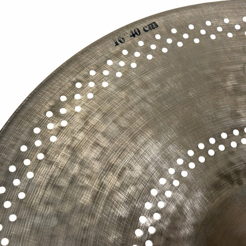 Close-up of Zildjian A 16in Medium Thin Crash cymbal with detailed surface.