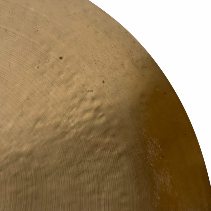 Close-up of a Meinl Byzance 20-inch China cymbal with detailed surface texture.