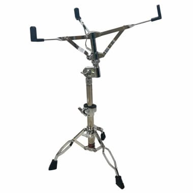 Stagg snare drum stand with adjustable arms and tripod base.