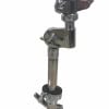Close-up of a Stagg snare drum stand with adjustable height and secure grip.