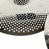 Close-up of WHD 14in Low Volume HiHats with perforated metal surface.
