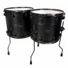 Mapex Meridian Black drum shells on stands for professional drumming setup.