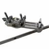 Drum cymbal boom arm with clamp for secure mounting.