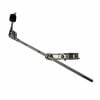 Drum cymbal boom arm and clamp for drum kit setup.
