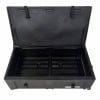 Durable hardware case with wheels for drum equipment storage.