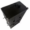 Durable black hardware case with wheels for drum equipment transport.