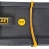 Durable black hardware case with yellow strap and HN40W label for drum equipment.