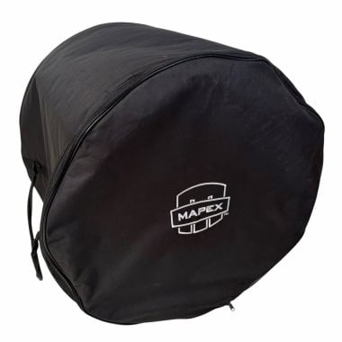 Black Mapex bass drum case with logo for drum protection.