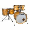 Yamaha Maple Custom 5-piece drum set with natural wood finish and chrome hardware.