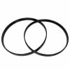 Two black bass drum hoops for 20-inch drums on a white background.