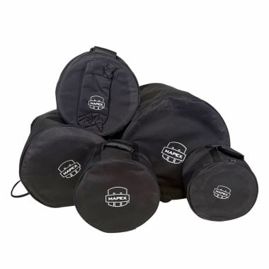 Drum bag set for Mapex 5-piece drum kit with logo.
