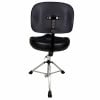 Black Roc N Soc drum throne with backrest and adjustable height.