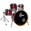 Red Gretsch Renown drum kit with bass drum, toms, and cymbal stand.