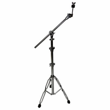 Drum cymbal stand for percussion instruments on a white background.