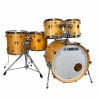 Yamaha Maple Custom 5-piece drum set with natural wood finish and chrome hardware.
