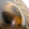 Close-up of Meinl Pure Alloy Custom 18in crash cymbal with hammered finish.