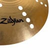Close-up of Zildjian S Series 16in Trash Crash cymbal with logo and perforations.