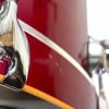 Close-up of Gretsch Renown 22-inch shell pack with red finish.