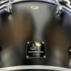 Close-up of Sonor Momentum drum shell with badge and hardware.