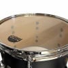 Close-up of Sonor Momentum 14-inch snare drum with black finish and chrome hardware.