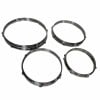 Set of four metal drum shell hoops for Yamaha Maple Custom drums.