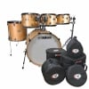 Yamaha Tour Custom 22-inch drum shell pack with accessories in natural finish.