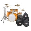 Yamaha Tour Custom 20in drum kit with cases and cymbals.