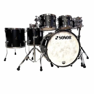 Black Sonor Momentum 22-inch drum shell pack for professional drummers.