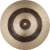 Close-up of a hammered cymbal used in drumming and percussion.