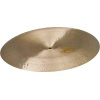 Close-up of a professional cymbal used in drumming and percussion performances.