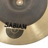 Close-up of Sabian Omni 18in Crash cymbal with logo and textured surface.