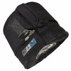 Black drum tom case with protective padding and zippers for drum storage.