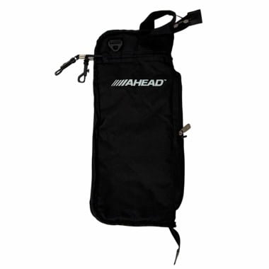 Black drumstick bag with HEAD logo for drummers.