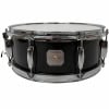 Black vintage Gretsch 14x5.5 inch snare drum with chrome hardware.