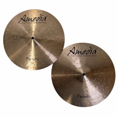 Amedia Fusion Hi-hats cymbals for drumming, professional quality from Turkey.
