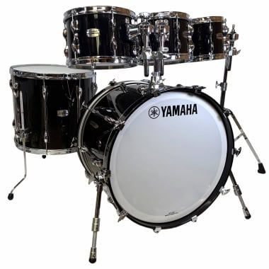 Yamaha Recording Custom 22in 5pc shell pack in black for drumming.